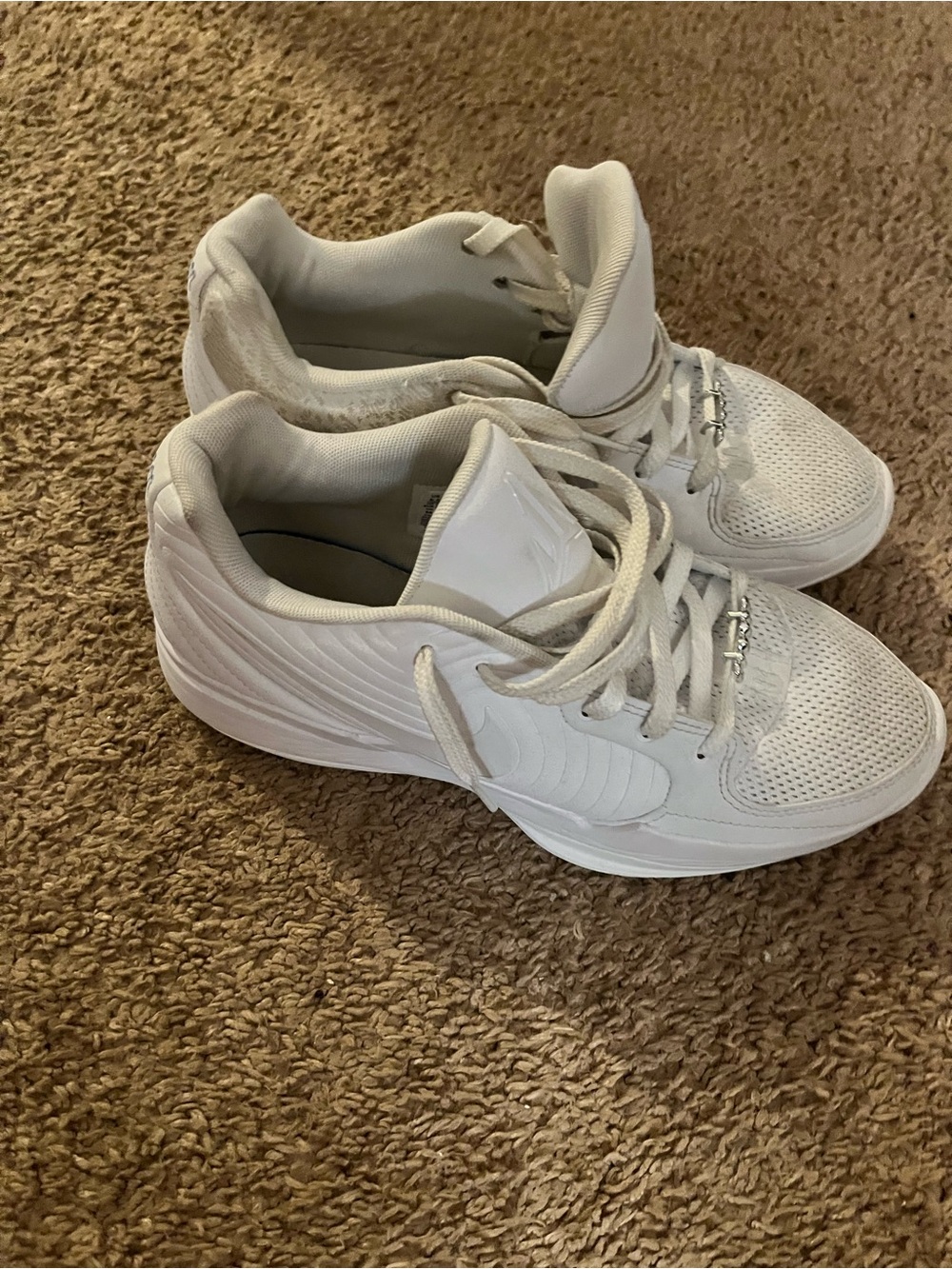White Nike JA 2 Basketball Sneakers - Clean Lace-Up Trainer